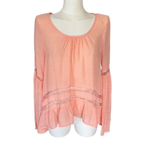 Anthropologie E&M Round Neck Long Sleeve Lightweight Flowy Pullover Top L - Picture 1 of 10